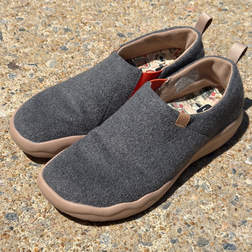 UIN Toledo Shoes Womens Size 9 Gray Wool Slip On Casual Footwear Grey Resortwear